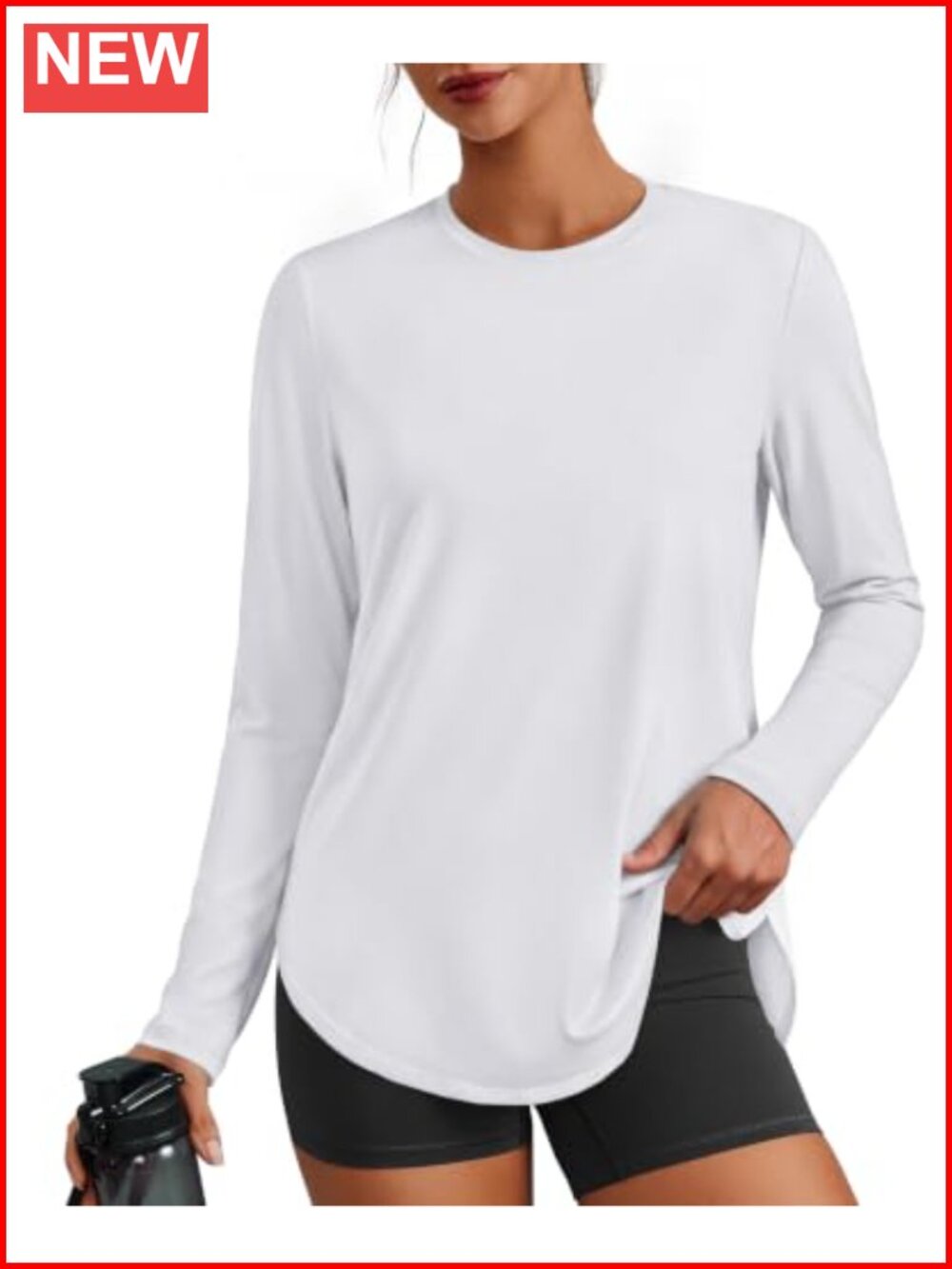 Long Sleeve Workout Top Ultra-Soft Crew Neck UPF 50+ Gym Shirt